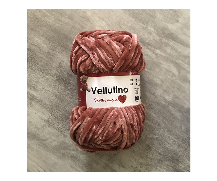 Pelote de fil chenille « Vellutino » – Vieux Rose 404 