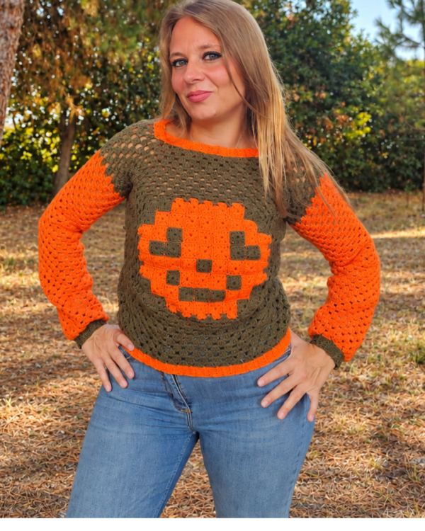 pull crochet le granny d halloween 2