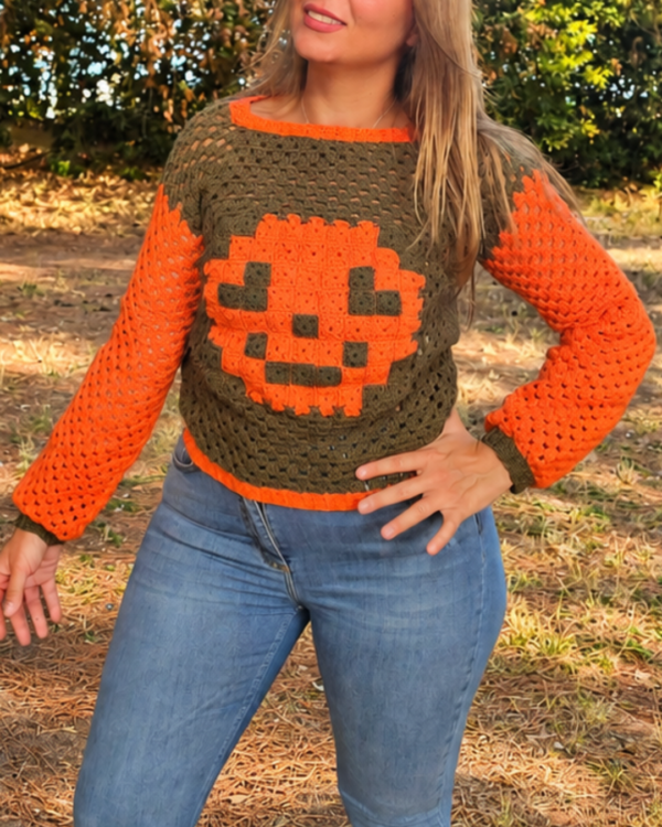 pull crochet le granny d halloween 3